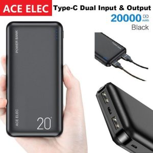 Ace Elec 20000 MAh Utra Slim Portable Power Bank -Type C Dual input and Output