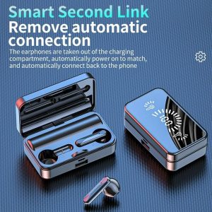 S20 Wireless Bluetooth Earphone Touch LED Stereo Audio Black